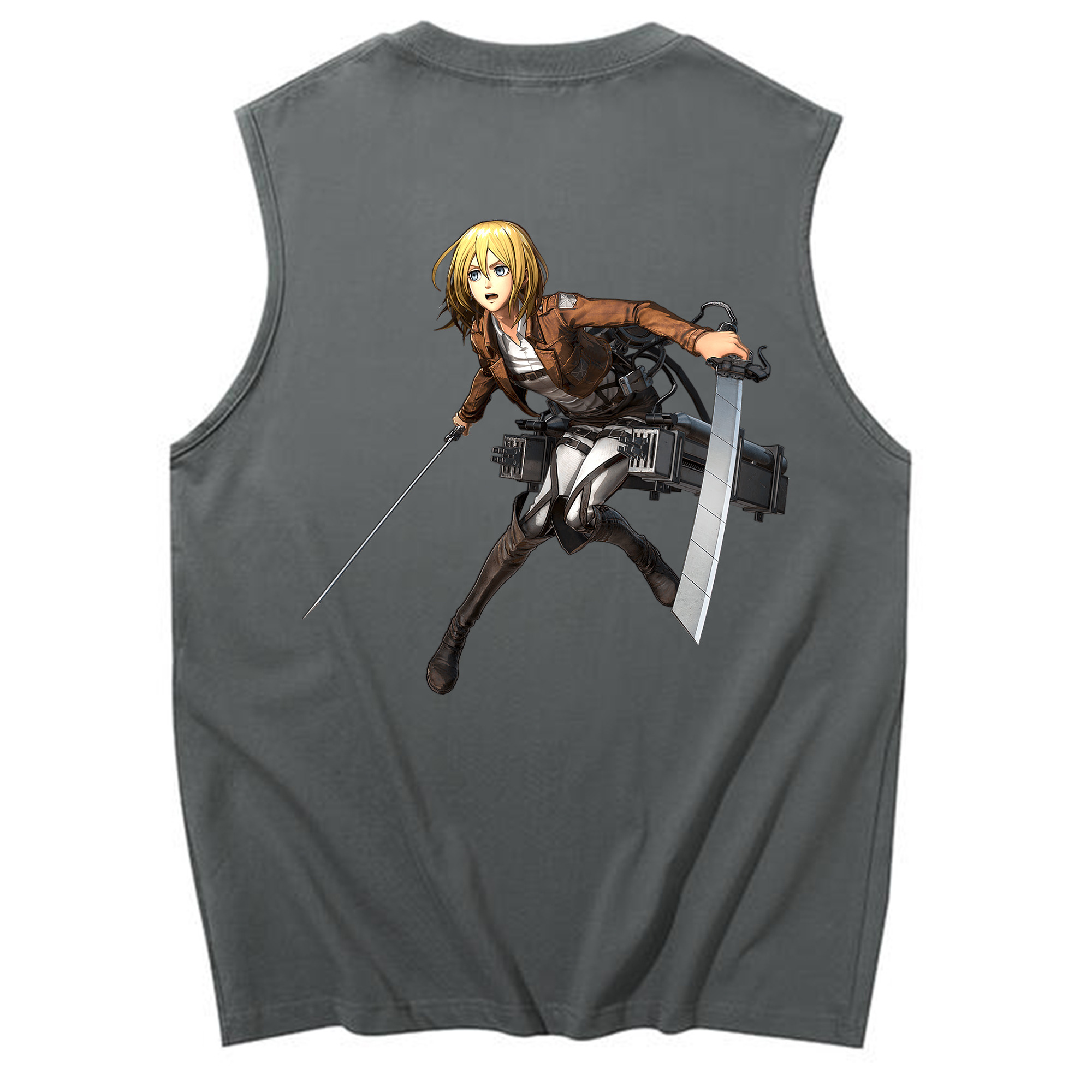 （画像用） 進撃の巨人 クリスタ·レンズ Attack on Titan Christa Lenz コットン100％タンクトップ（背面プリント）